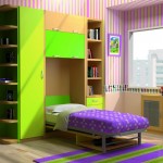 Dormitorios Modulares en verde con cama abierta