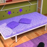 Dormitorios Modulares en lila con cama abierta